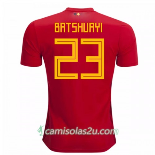 Camisolas de Futebol Bélgica Batshuayi 23 Equipamento Principal Copa do Mundo 2018 Manga Curta Camisolas de Futebol Bélgica Batshuayi 23 Equipamento Principal Copa do Mundo 2018 Manga Curta